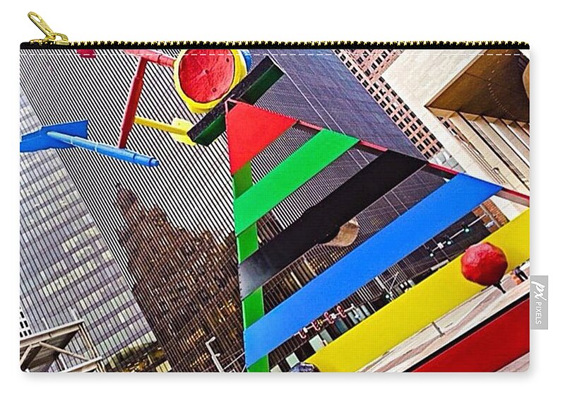Houston Zip Pouch featuring the photograph The Best #sculpture In #houston. Have A by Austin Tuxedo Cat