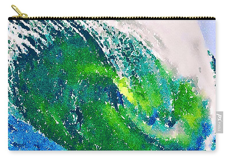Surf Zip Pouch featuring the painting The Big Green by Angela Treat Lyon