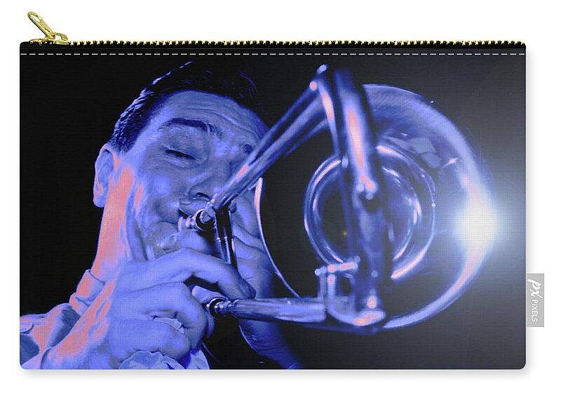 Armstrong Zip Pouch featuring the digital art The Big T by M Spadecaller