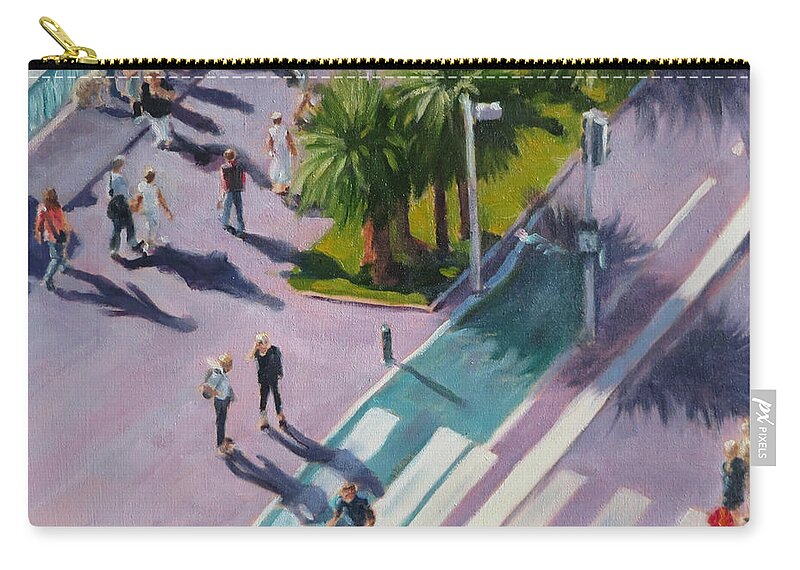 Riviera Zip Pouch featuring the painting The Bird's View by Connie Schaertl
