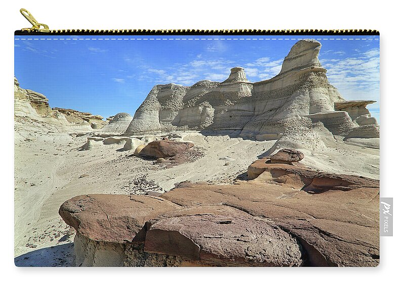 Bisti Badlands Zip Pouch featuring the photograph The Bisti Badlands - New Mexico - Landscape by Jason Politte