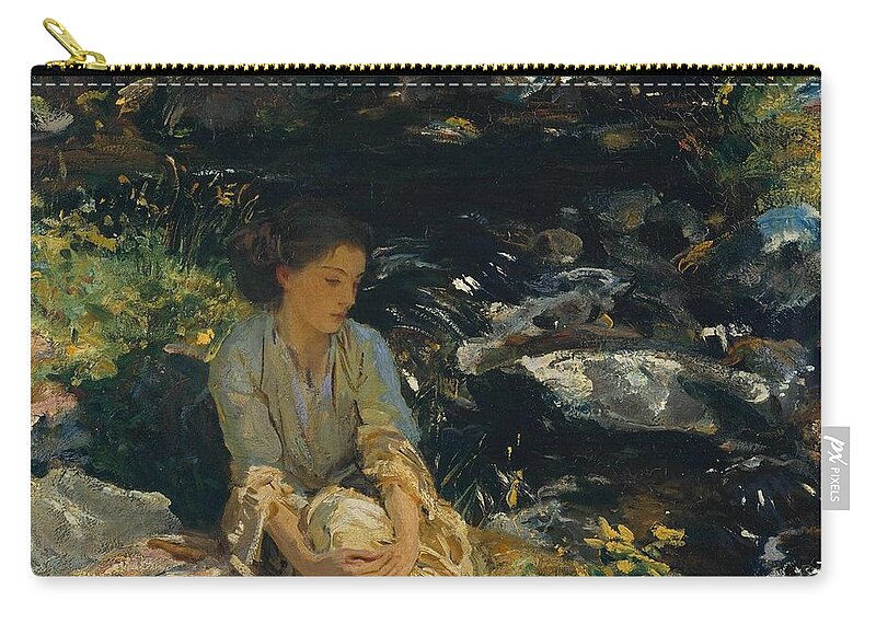 John Singer Sargent 18561925  The Black Brook Zip Pouch featuring the painting The Black Brook by John Singer Sargent