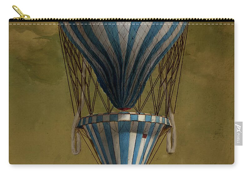 Vintage Zip Pouch featuring the drawing The Blue Balloon by Vintage Pix