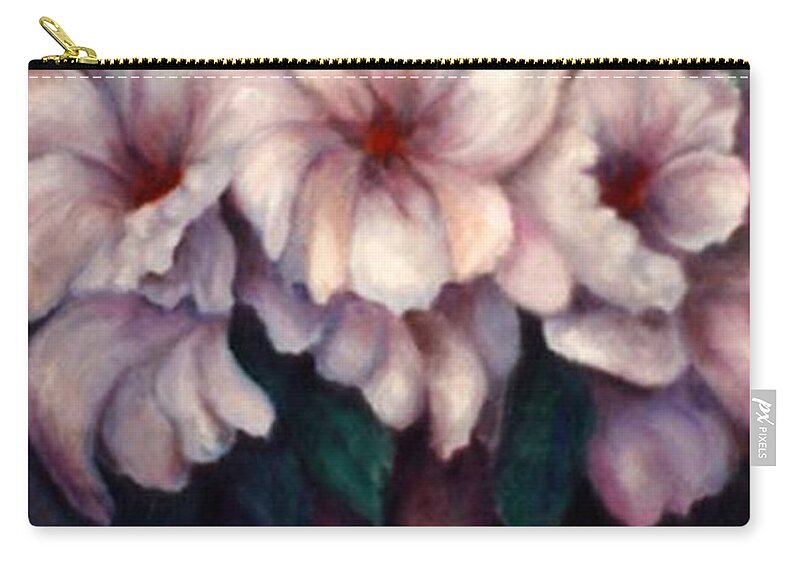Blue Flowers Carry-all Pouch featuring the painting The Blue Flowers by Jordana Sands