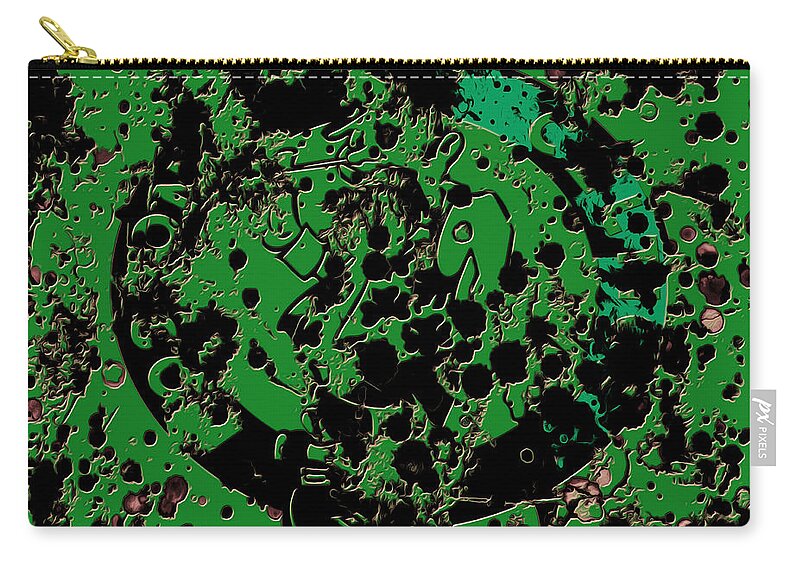 The Boston Celtics Zip Pouch featuring the mixed media The Boston Celtics 6c by Brian Reaves
