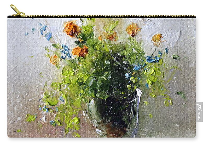 Russian Artists New Wave Zip Pouch featuring the painting The bouquet for Beloved Woman by Igor Medvedev