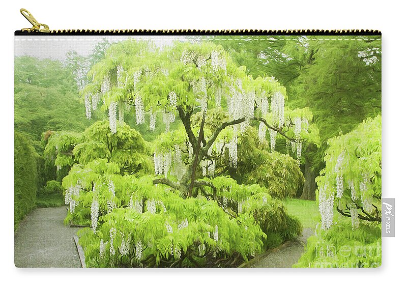Gardens Zip Pouch featuring the photograph The Bride Wore White by Marilyn Cornwell
