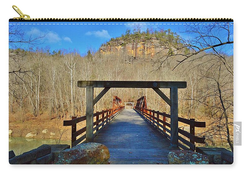 Featured Carry-all Pouch featuring the photograph The Bridge to the Butte by Stacie Siemsen