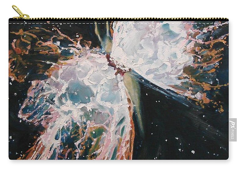 Universe Zip Pouch featuring the painting The Butterfly by Laara WilliamSen