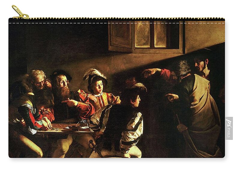 Calling Carry-all Pouch featuring the painting The Calling of St. Matthew by Michelangelo Caravaggio