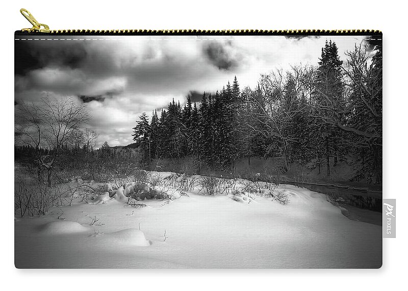 Landscapes Zip Pouch featuring the photograph The Calm of Winter by David Patterson