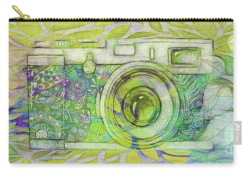 Camera Zip Pouch featuring the digital art The Camera - 02c5bt by Variance Collections