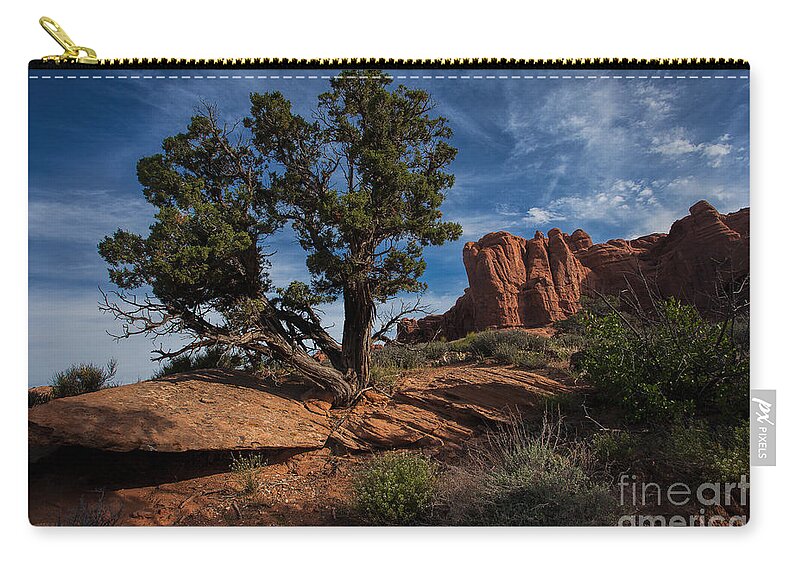 Utah Zip Pouch featuring the photograph The Canyon Trail by Jim Garrison