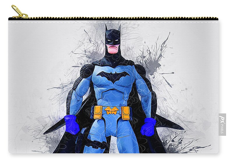Batman Zip Pouch featuring the digital art The Caped Crusader by Ian Mitchell
