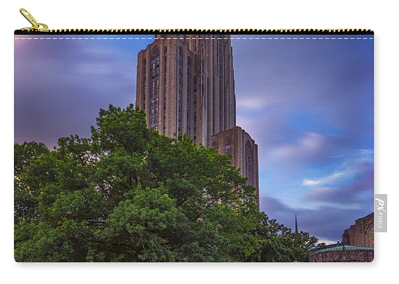 University Of Pittsburgh Zip Pouch featuring the photograph The Cathedral of Learning by Rick Berk