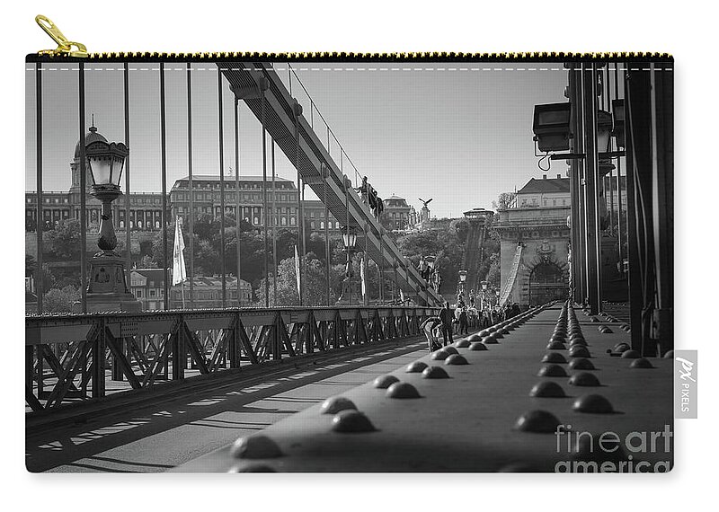 Chain Carry-all Pouch featuring the photograph The Chain Bridge, Danube Budapest by Perry Rodriguez