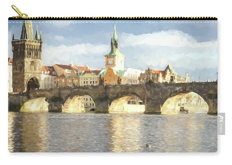 2017 Zip Pouch featuring the photograph The Charles Bridge by Wade Brooks