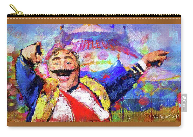 Fine Art Zip Pouch featuring the digital art The Circus by Ted Azriel