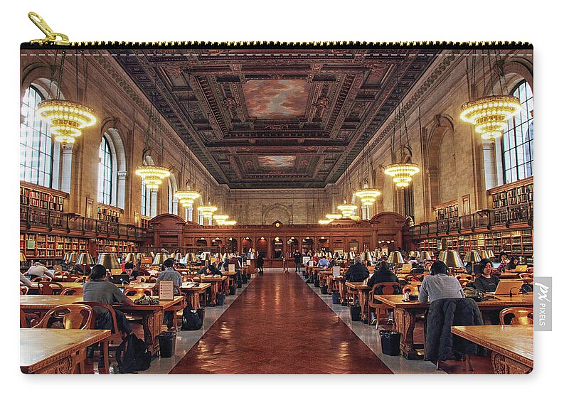 New York Public Library Zip Pouch featuring the photograph The Classic Rose Room by Jessica Jenney