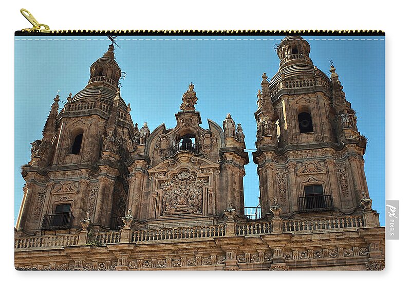Clerecia Zip Pouch featuring the photograph The Clerecia Church in Salamanca by Farol Tomson