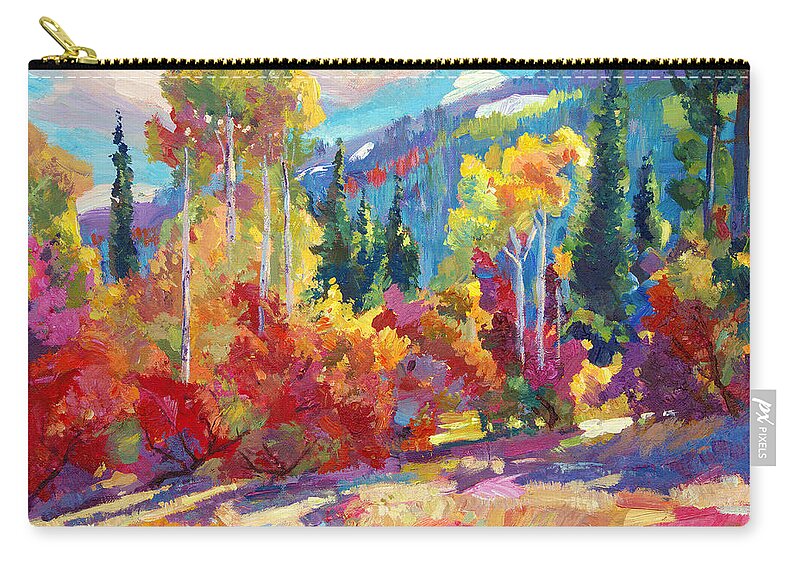 Plein Air Zip Pouch featuring the painting The Colors of New Hampshire by David Lloyd Glover