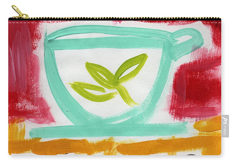 Green Tea Zip Pouch featuring the painting The Common Cure- Abstract Expressionist Art by Linda Woods