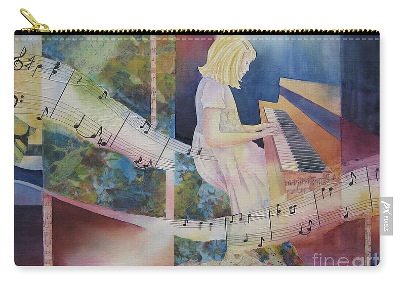 Music Zip Pouch featuring the painting The Composition by Deborah Ronglien