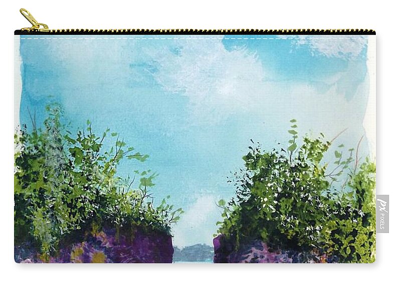 Water Landscape Zip Pouch featuring the painting The Cove by David Neace CPX