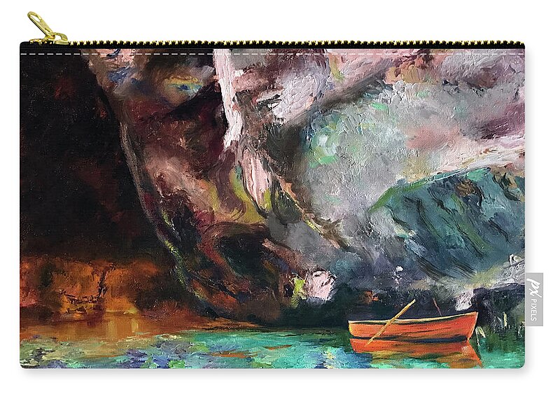 Boat Paintings Zip Pouch featuring the painting The Cove by Josef Kelly