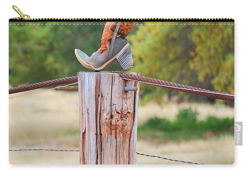 Fine Art Zip Pouch featuring the photograph The Cowboy Boot by Donna Greene