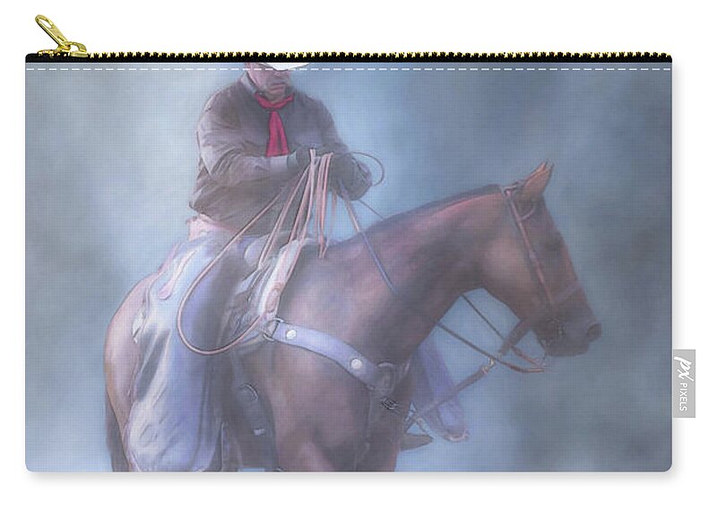 The Cowboy Way Vertical Zip Pouch featuring the digital art The Cowboy Way Vertical Ver Two by Randy Steele