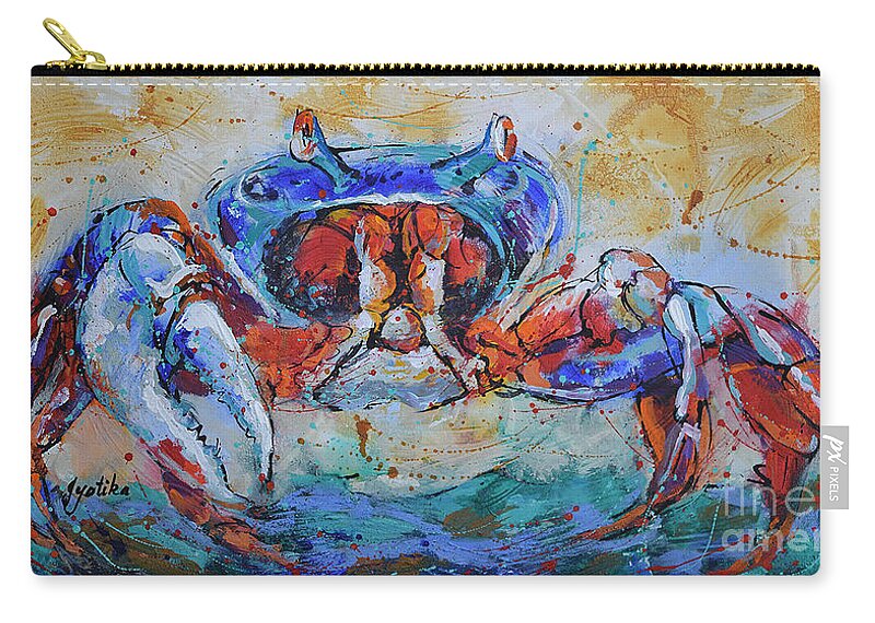 Crab Carry-all Pouch featuring the painting The Crab by Jyotika Shroff