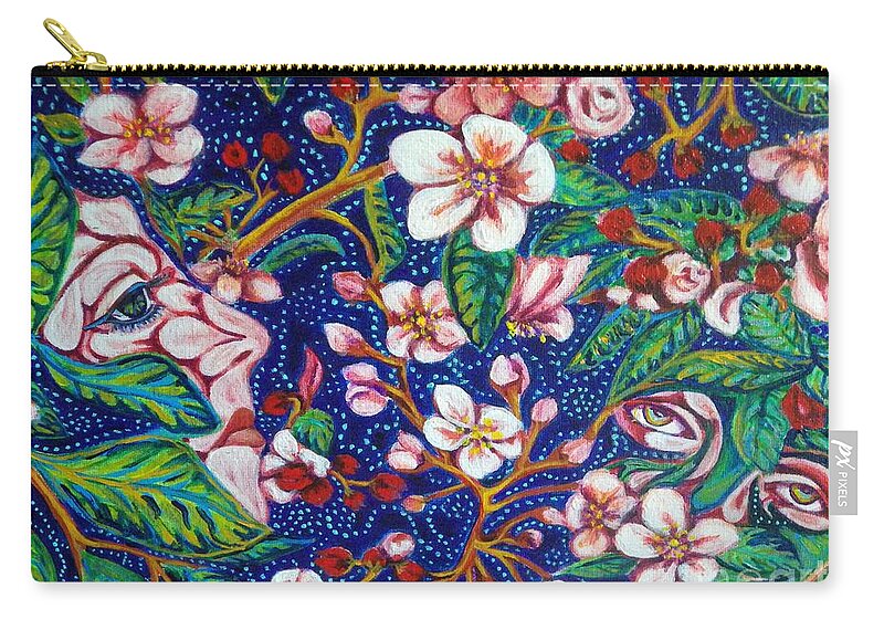 Crabapple Zip Pouch featuring the painting The Crabapple Tree by Linda Markwardt