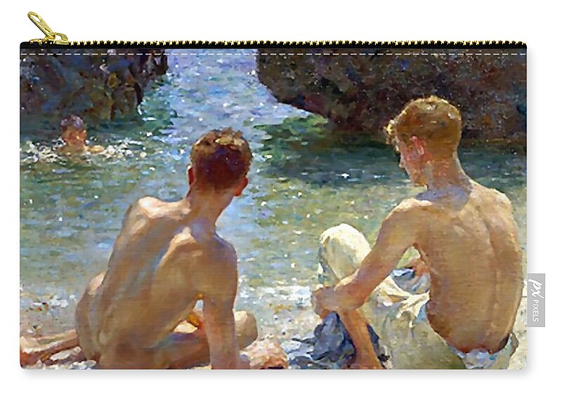 Critics Carry-all Pouch featuring the painting The Critics by Henry Scott Tuke