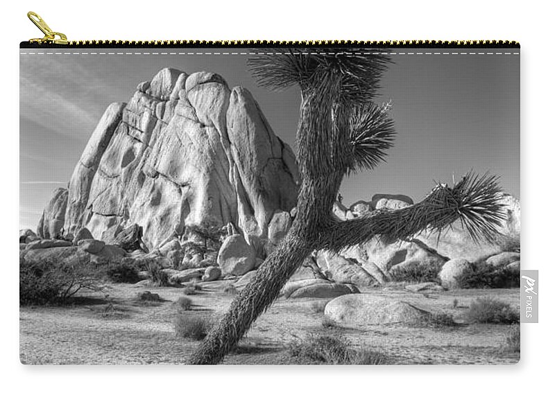 Desert Zip Pouch featuring the photograph The Crooked Joshua Tree by Peter Tellone
