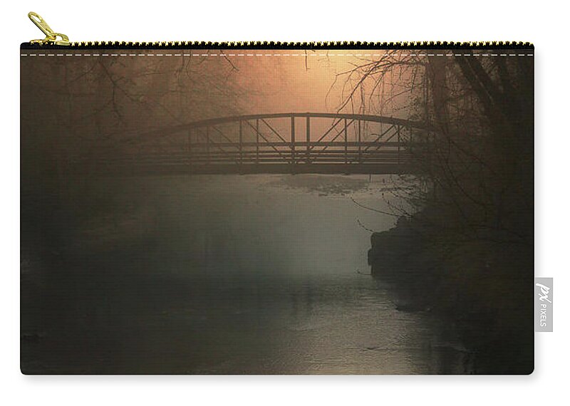 Bridge Zip Pouch featuring the photograph The Crossing by Rob Blair