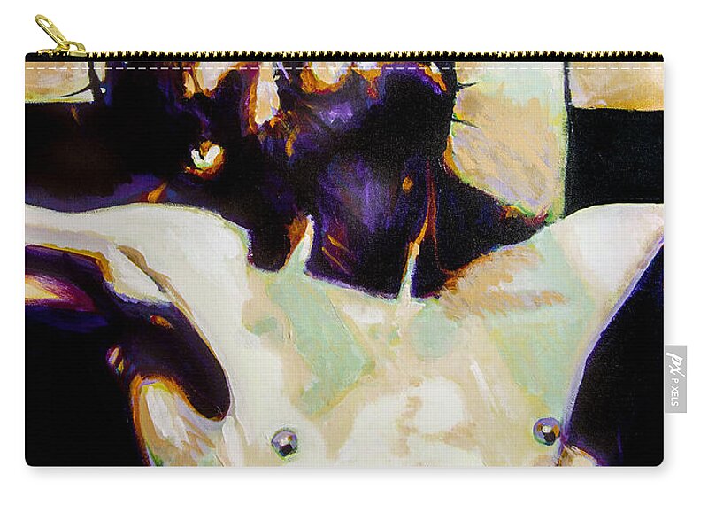 Jesus Christ Zip Pouch featuring the painting The Crucifixion by Steve Gamba