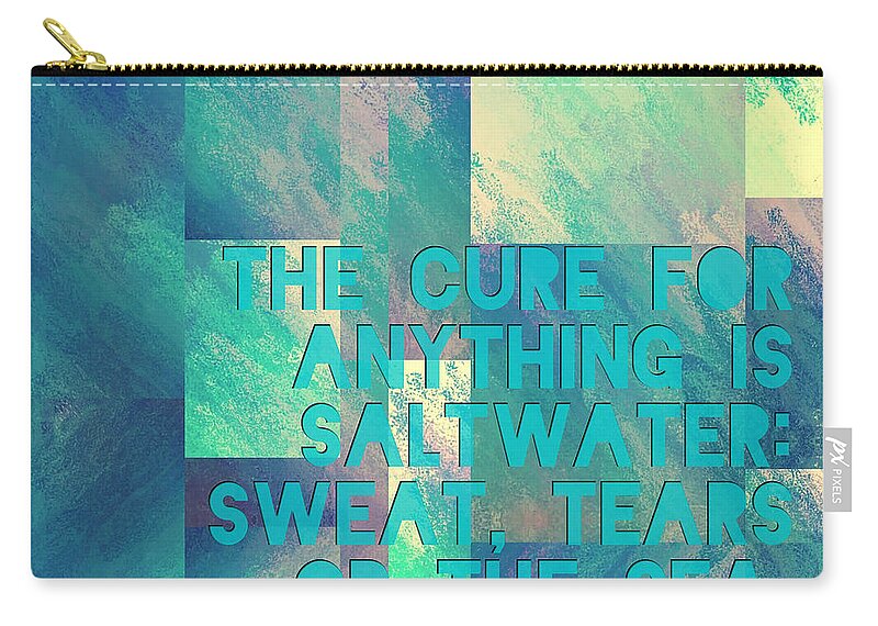 Brandi Fitzgerald Zip Pouch featuring the digital art The Cure for Anything Isak Dinesen by Brandi Fitzgerald