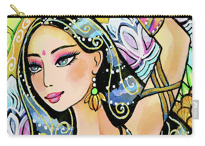 Belly Dancer Zip Pouch featuring the painting The Dance of Daksha by Eva Campbell