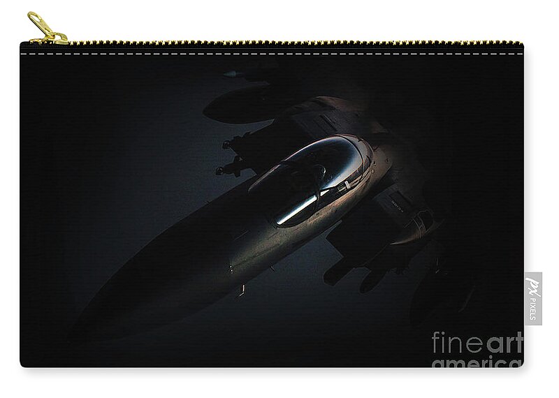 F15 Zip Pouch featuring the digital art The Dark Knight by Airpower Art