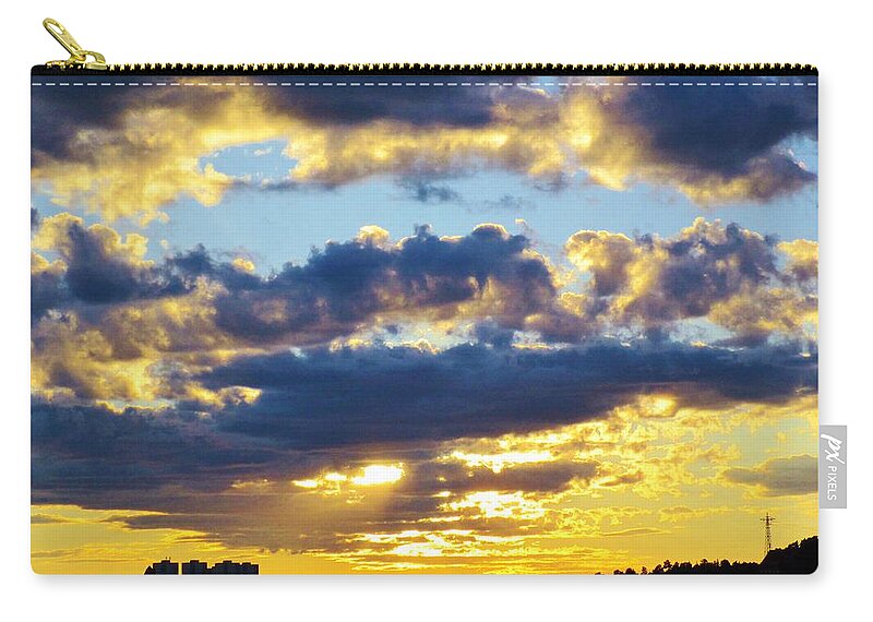 Clouds Zip Pouch featuring the photograph The dark shape by Rosita Larsson