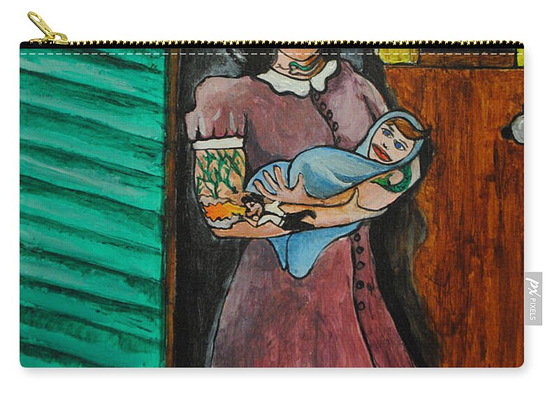 Trailers Carry-all Pouch featuring the painting The Day he was Born by Patricia Arroyo