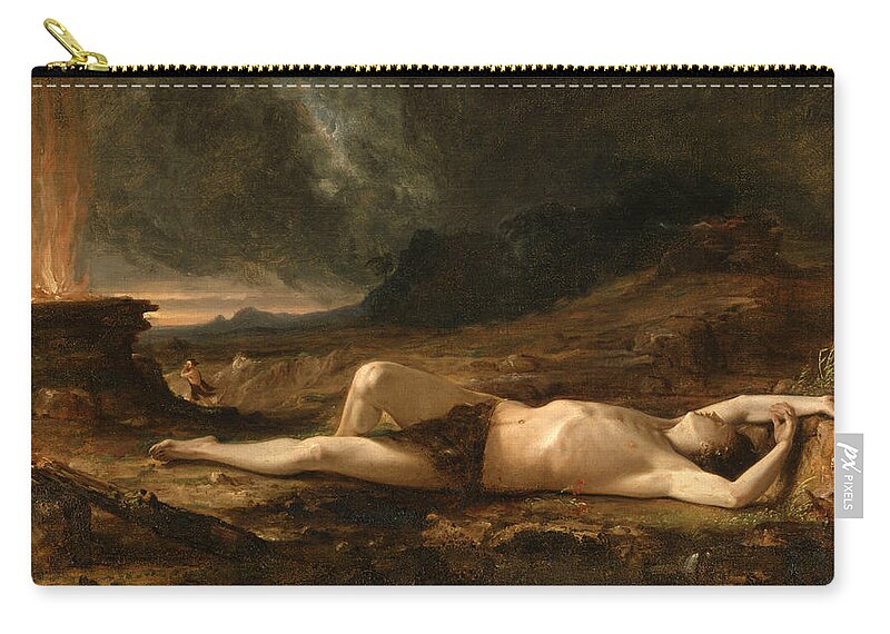 Thomas Cole Zip Pouch featuring the painting The Dead Abel by Thomas Cole
