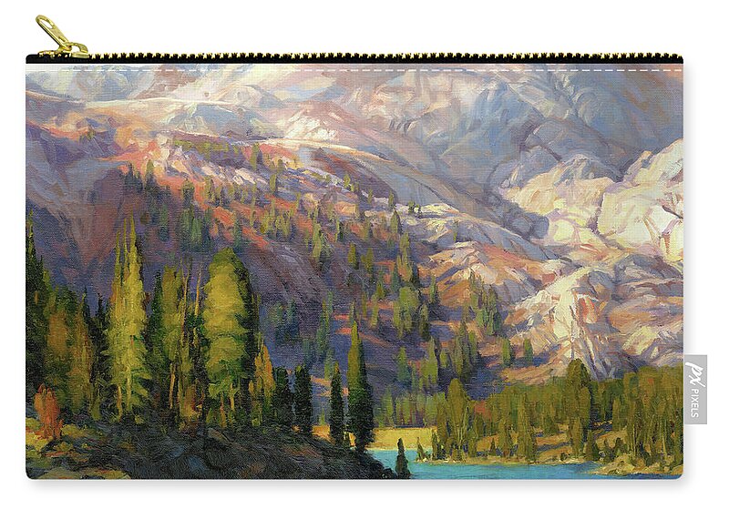 Mountain Carry-all Pouch featuring the painting The Divide by Steve Henderson