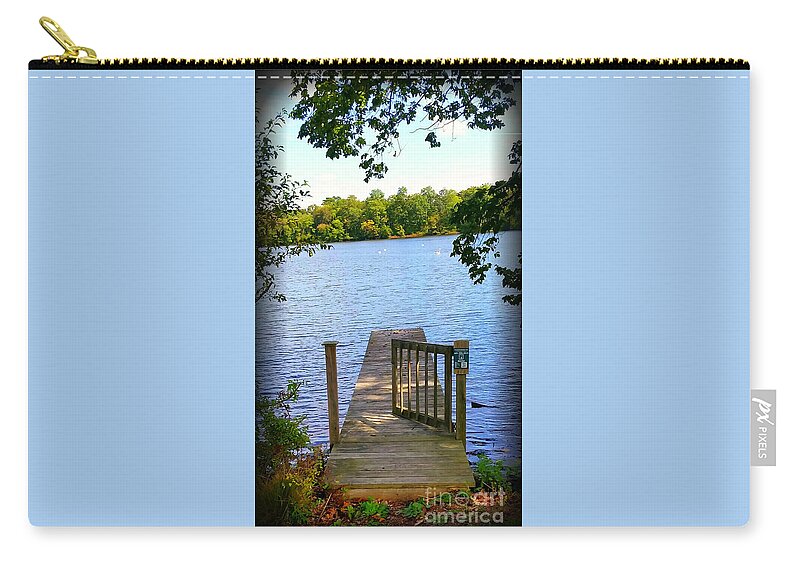 Waterscape Zip Pouch featuring the photograph The Dock Gate by Stacie Siemsen