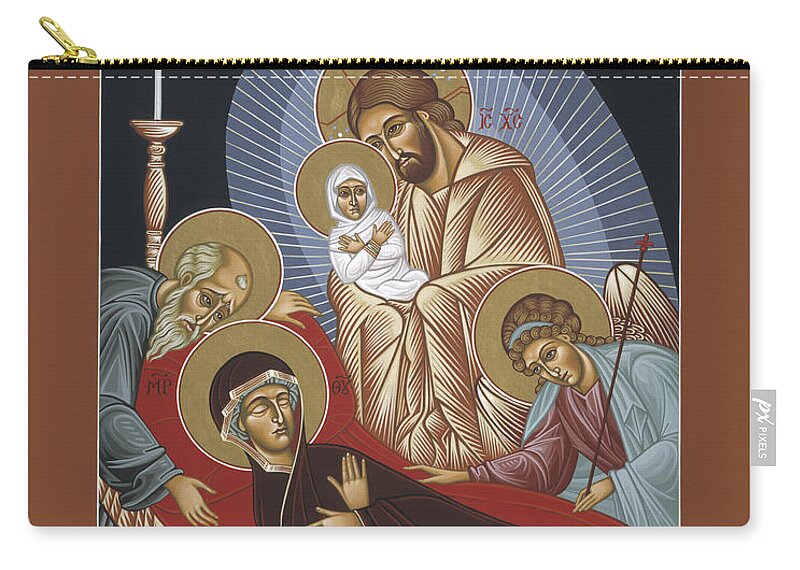 The Dormition Of The Mother Of God Zip Pouch featuring the painting The Dormition of the Mother of God 029 by William Hart McNichols