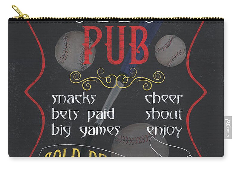 Beer Zip Pouch featuring the painting The Dugout Pub by Debbie DeWitt