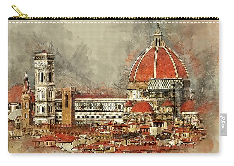 Duomo Zip Pouch featuring the photograph The Duomo Florence by Brian Tarr