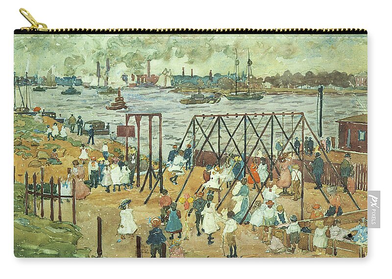 Maurice Prendergast Zip Pouch featuring the photograph The East River by Maurice Prendergast