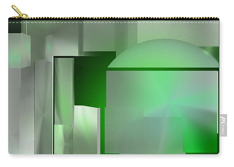 Abstract Zip Pouch featuring the digital art The Emerald City by John Krakora